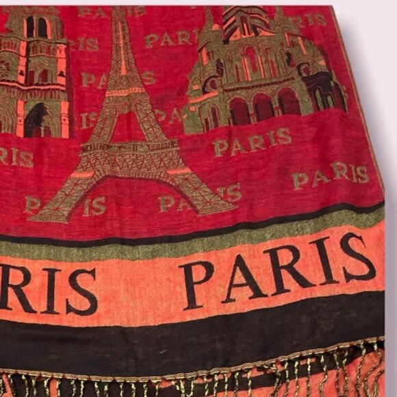 Paris fringe oversized scarf - Picture 3 of 4